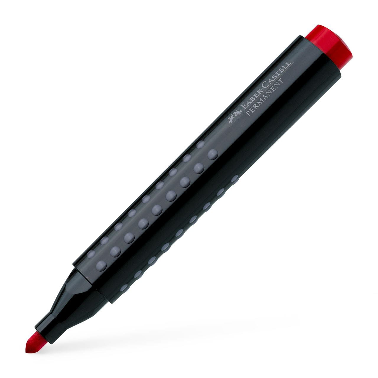 Faber-Castell - Marcador Grip permanente, punta redonda, rojo