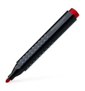 Faber-Castell - Marcador Grip permanente, punta redonda, rojo