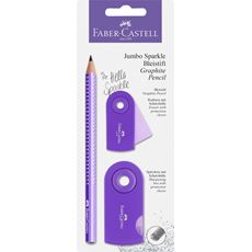 Faber-Castell - Lápiz Jumbo Sparkle, blíster, púrpura perlado, 3 piezas