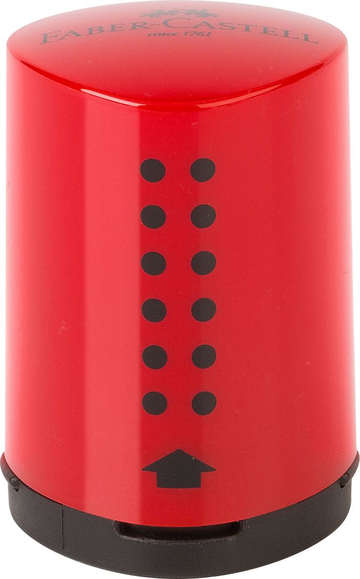Faber-Castell - Afilalápices con depósito Grip Mini, rojo/azul, surtidos
