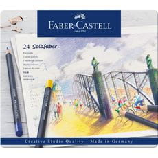 Faber-Castell - Estuche de metal con 24 lápices de color Goldfaber