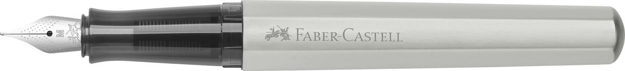 Faber-Castell - Pluma estilográfica Hexo plateado matt M