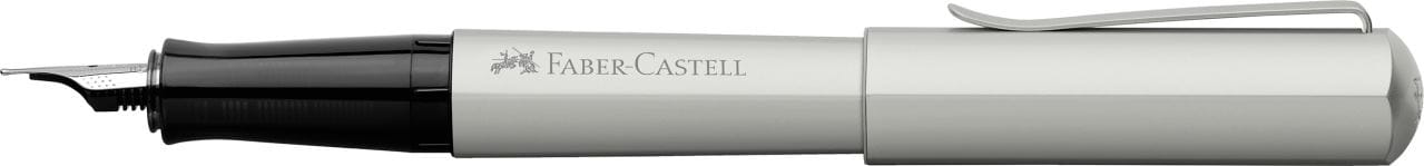 Faber-Castell - Pluma estilográfica Hexo plateado matt M