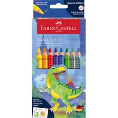 Faber-Castell - Lápiz de color Jumbo dino 8+2 estuche