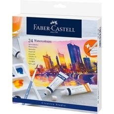 Faber-Castell - Estuche con 24 acuarelas, incluye paleta para mezclar