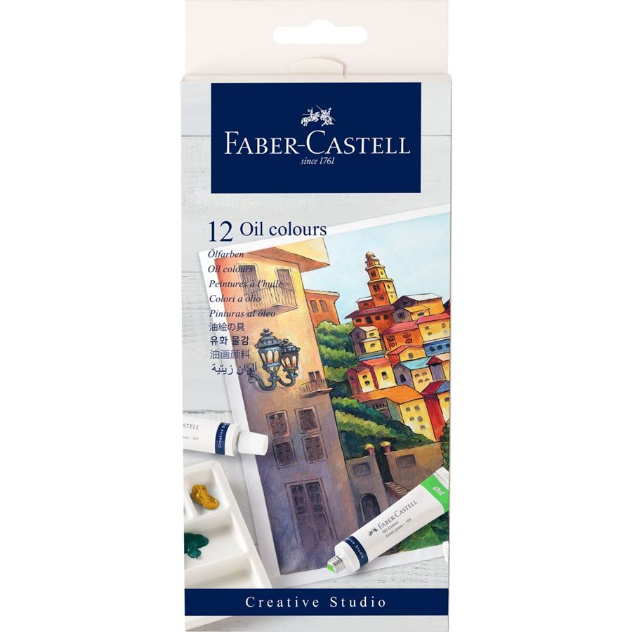 Faber-Castell - Estuche de iniciación pintura al óleo, 12 x tubo 9 ml