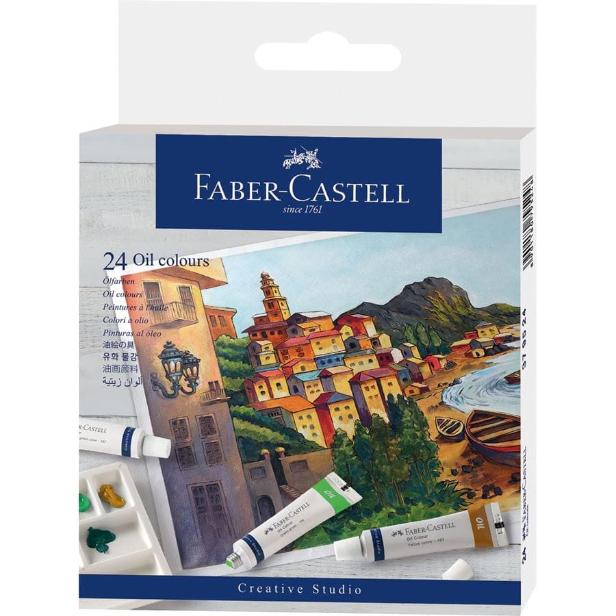 Faber-Castell - Estuche de iniciación pintura al óleo, 24 x tubo 9 ml