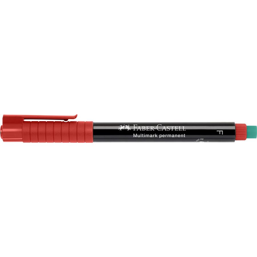 Faber-Castell - Rotulador multifuncional permanente Multimark, F, rojo
