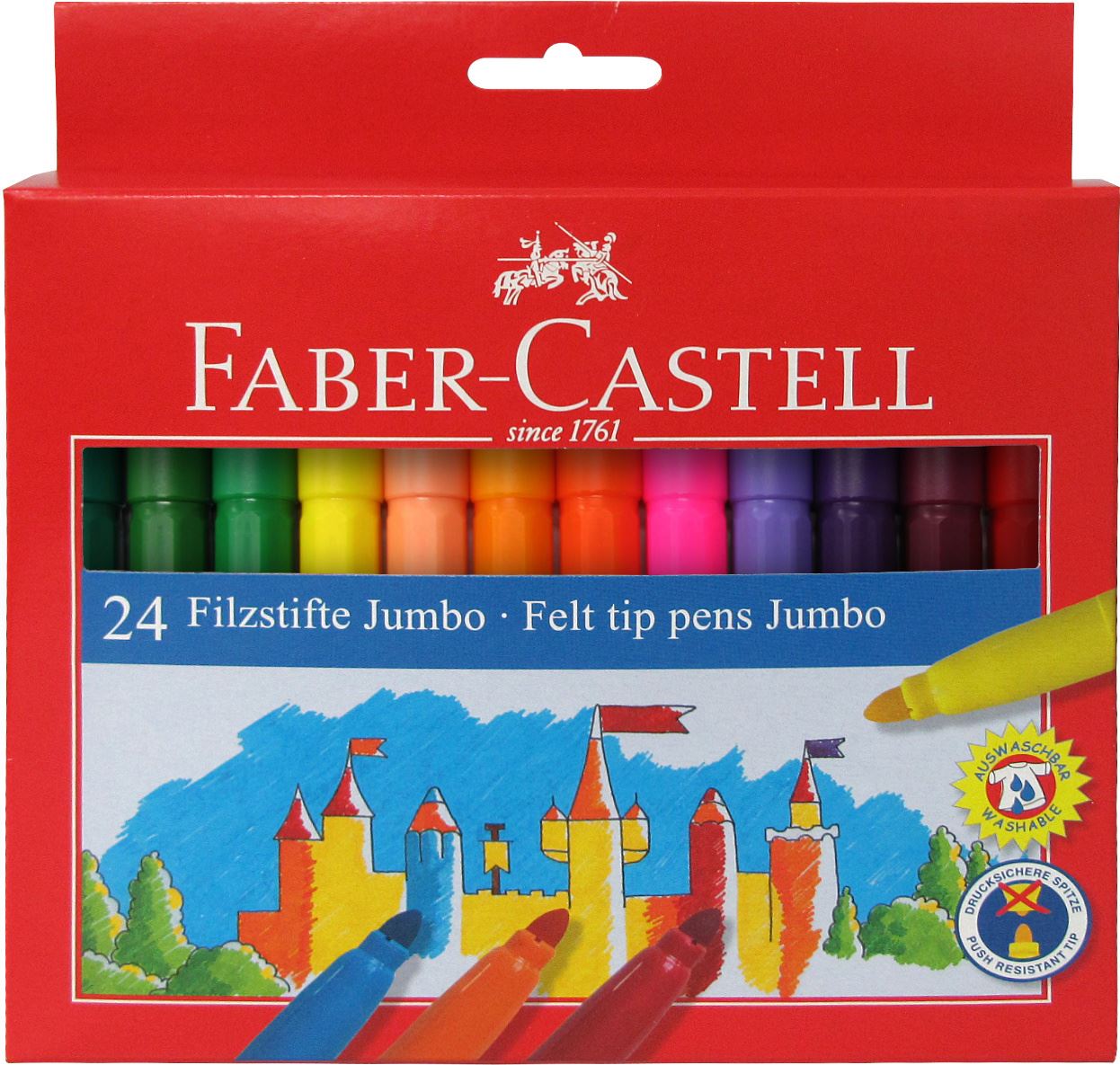 Faber-Castell - Rotulador Jumbo, estuche cartón, 24 piezas