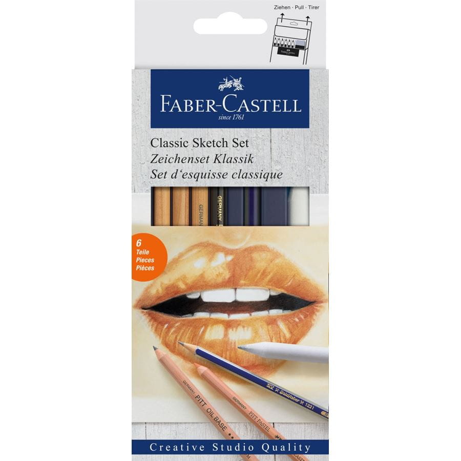 Faber-Castell - Juego de dibujo Goldfaber Clásico, 6 piezas
