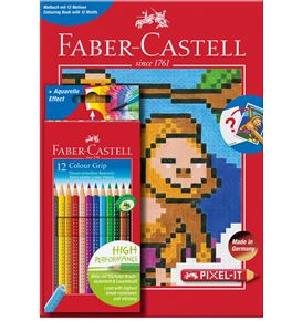 Faber-Castell - Lápiz Colour Grip con cuadernoPixel-it, juego, 13 piezas