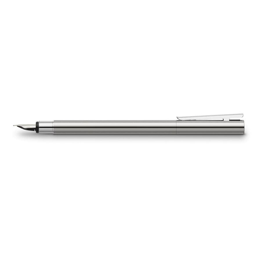 Faber-Castell - Pluma estilográfica Neo Slim acero inoxidable, F, pulido