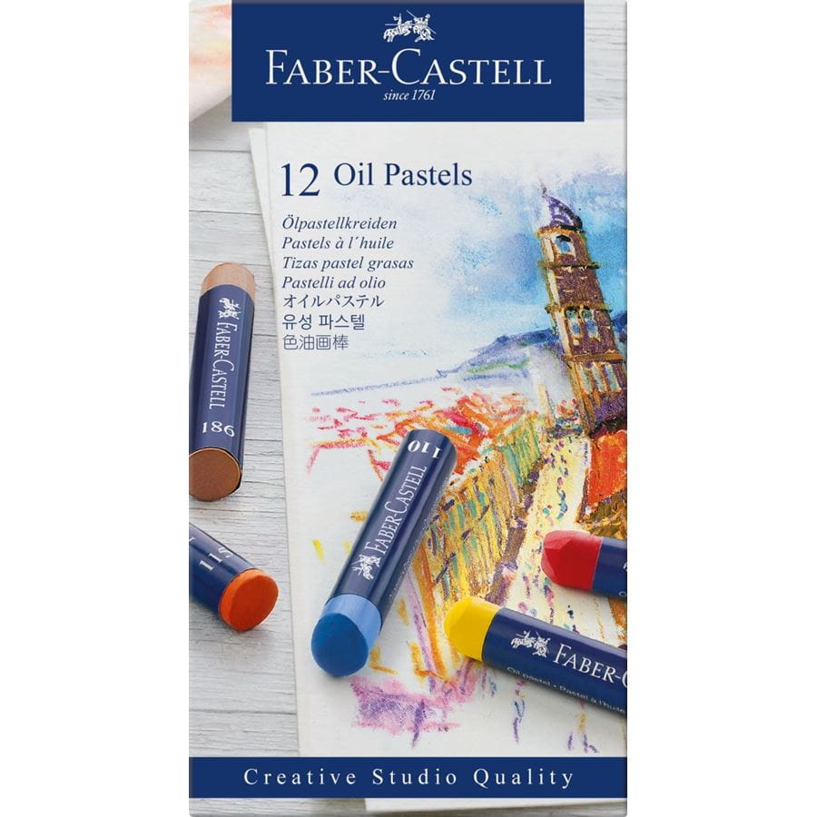 Faber-Castell - Estuche con 12 pasteles grasos