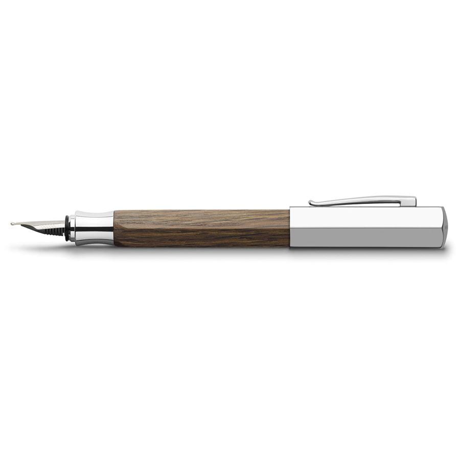 Faber-Castell - Pluma estilográfica Ondoro madera de roble ahumado, M