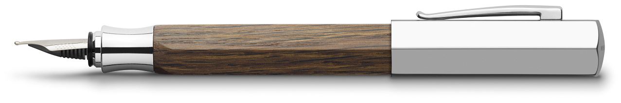 Faber-Castell - Pluma estilográfica Ondoro madera de roble ahumado, F