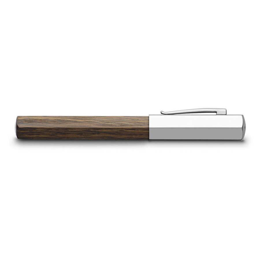 Faber-Castell - Pluma estilográfica Ondoro madera de roble ahumado, EF