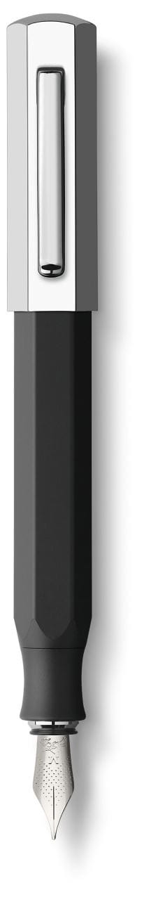 Faber-Castell - Pluma estilográfica Ondoro resina, M, negro grafito