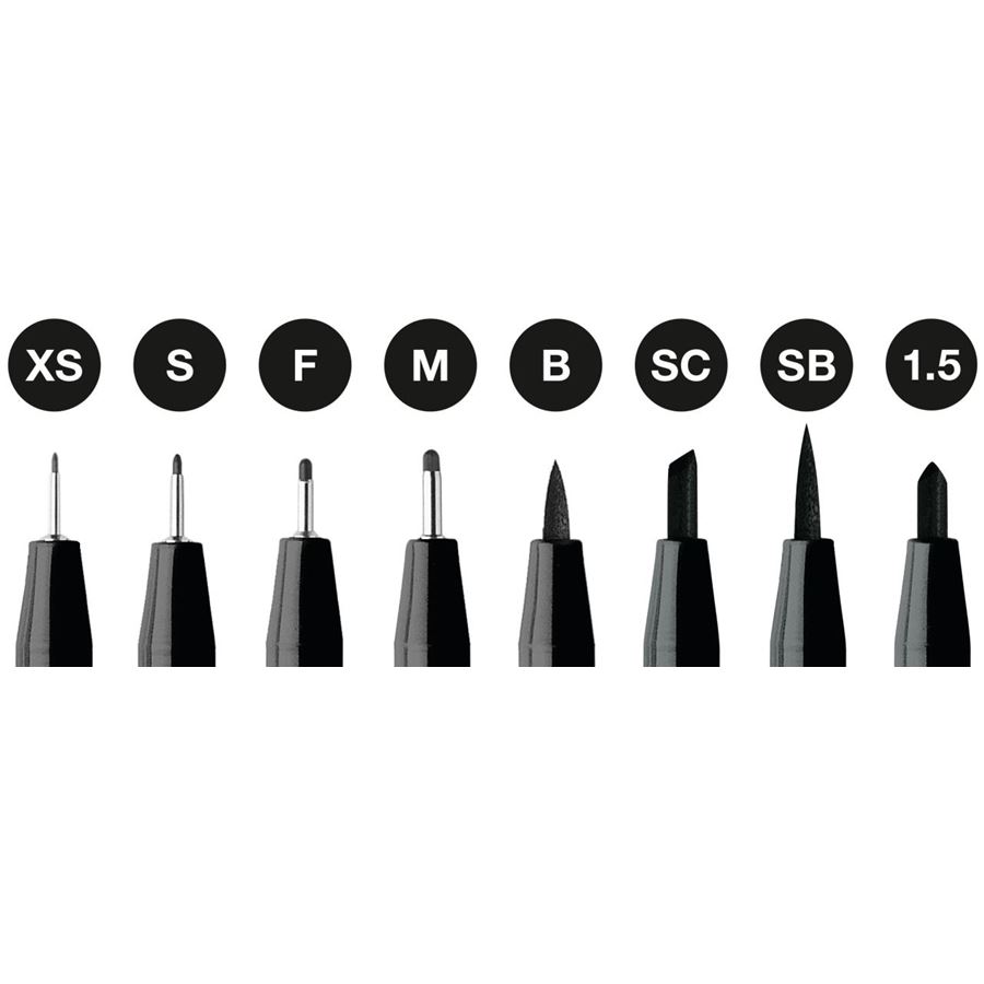 Faber-Castell - Estuche con 8 rotuladores Pitt Artist Pen, color 199 negro
