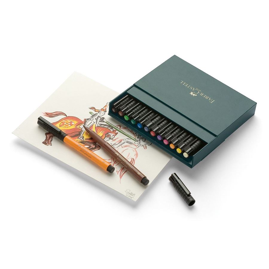 Faber-Castell - Estuche con 12 rotuladores Pitt Artist Pen