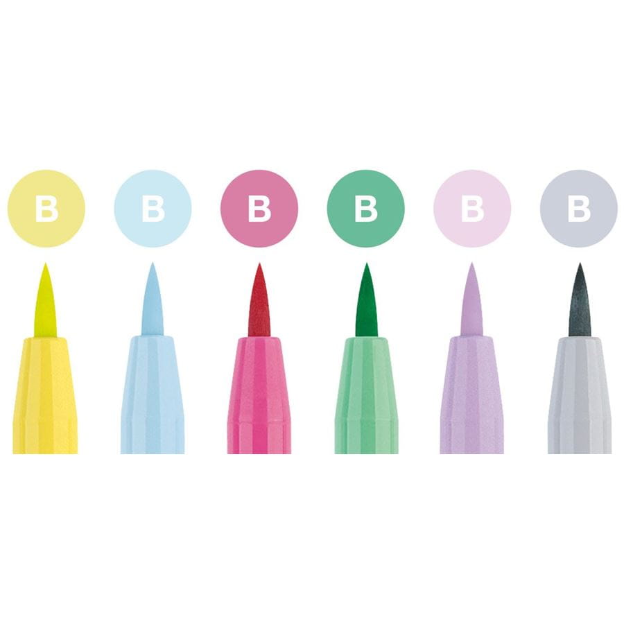 Faber-Castell - Estuche con 6 rotuladores Pitt Artist Pen Brush, pastel