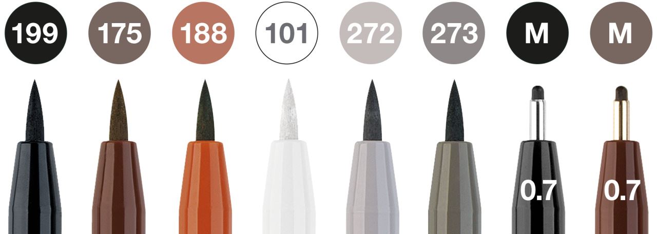 Faber-Castell - Estuche con 8 rotuladores Pitt Artist Pen, clásico