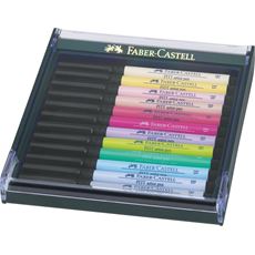 Faber-Castell - Estuche c/12 rotuladores Pitt Artist Pen Brush, tonos pastel