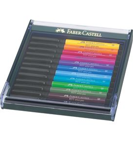 Faber-Castell - Estuche c/12 rotuladores Pitt Artist Pen Brush, básicos
