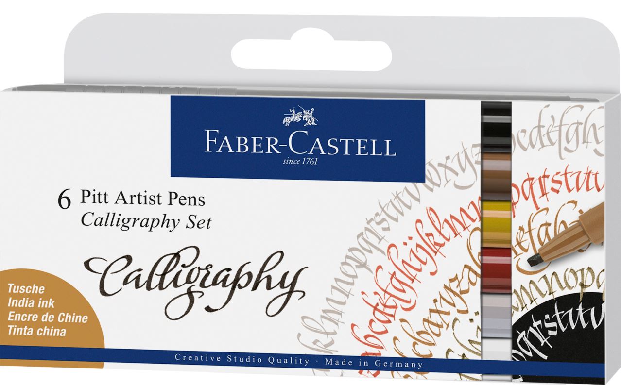 Faber-Castell - Estuche con 6 rotuladores Pitt Artist Pen Calligraphy