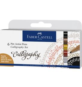 Faber-Castell - Estuche con 6 rotuladores Pitt Artist Pen Calligraphy