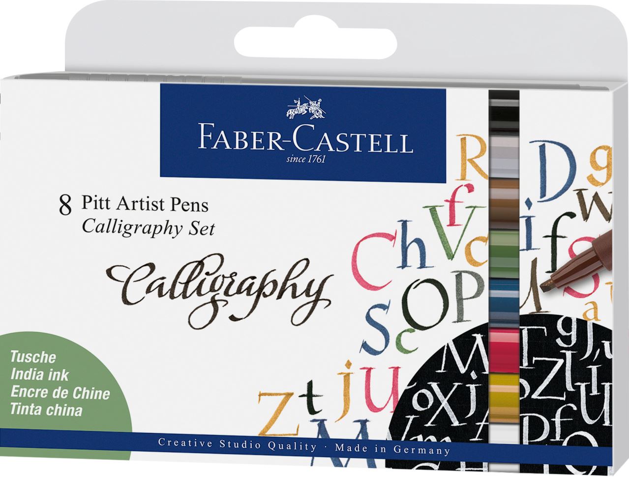 Faber-Castell - Estuche con 8 rotuladores Pitt Artist Pen Calligraphy