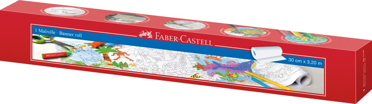 Faber-Castell - Rollo para colorear Selva & Mundo submarino, autoadhesivo