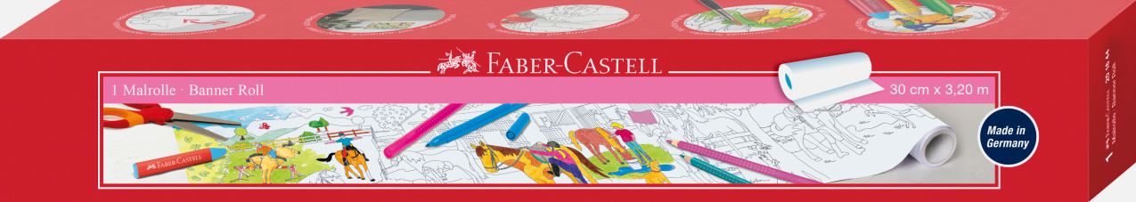 Faber-Castell - Rollo para colorear Granja ecuestre, autoadhesivo