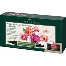 Faber-Castell - Pitt Artist Pen Dual Marker, Estuche de cartón c/5, Flowers