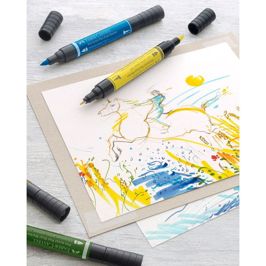 Faber-Castell - Pitt Artist Pen Dual Marker, Estuche de cartón c/10