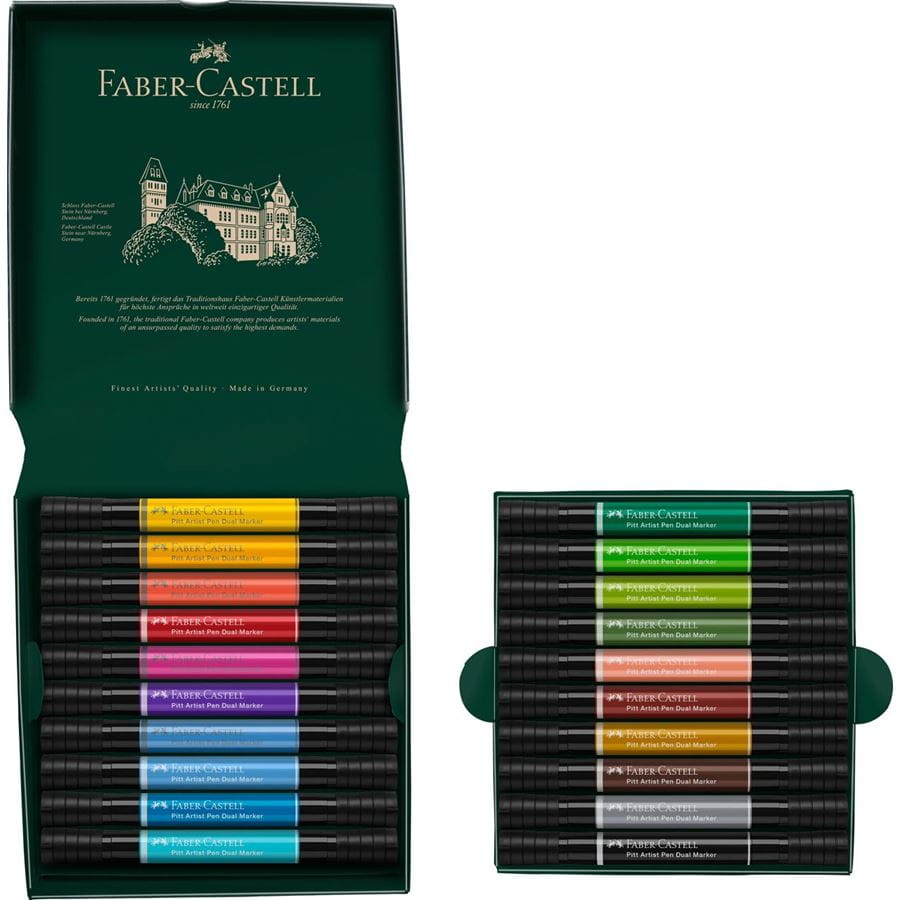 Faber-Castell - Pitt Artist Pen Dual Marker, Estuche de cartón c/20