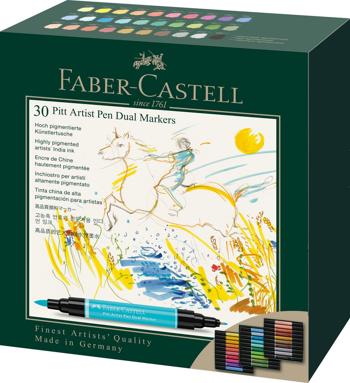 Faber-Castell - Pitt Artist Pen Dual Marker, Estuche de cartón c/30