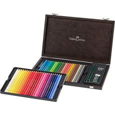 Faber-Castell - Estuche de madera con 48 lápices de color Polychromos
