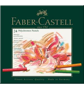 Faber-Castell - Estuche de cartón con 24 tizas pastel Polychromos