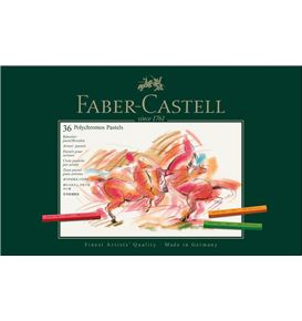 Faber-Castell - Estuche de cartón con 36 tizas pastel Polychromos