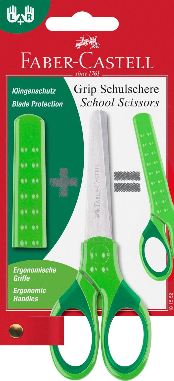 Faber-Castell - Tijera escolar Grip, verde