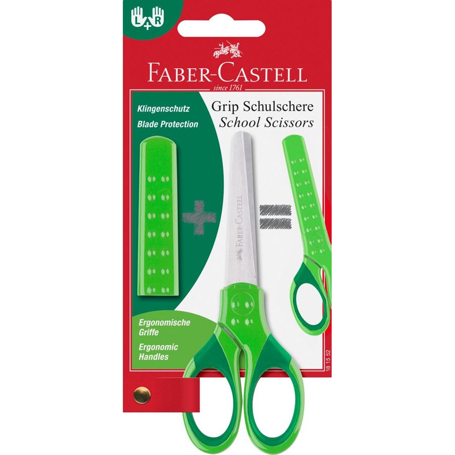 Faber-Castell - Tijera escolar Grip, verde
