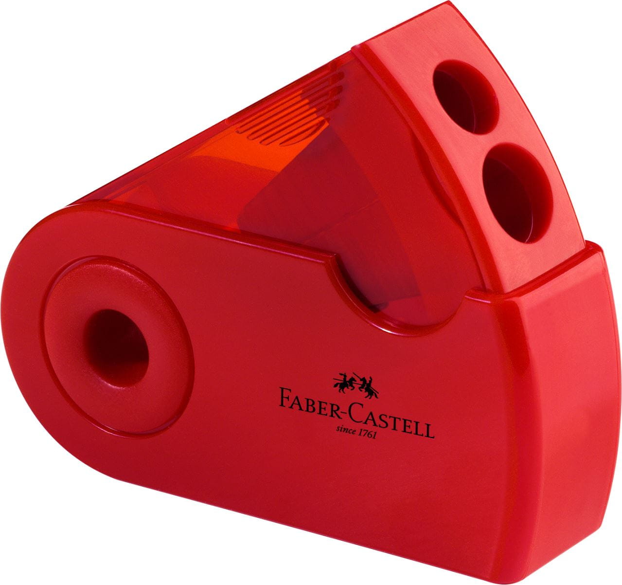 Faber-Castell - Afilalápices doble Sleeve, rojo o azul