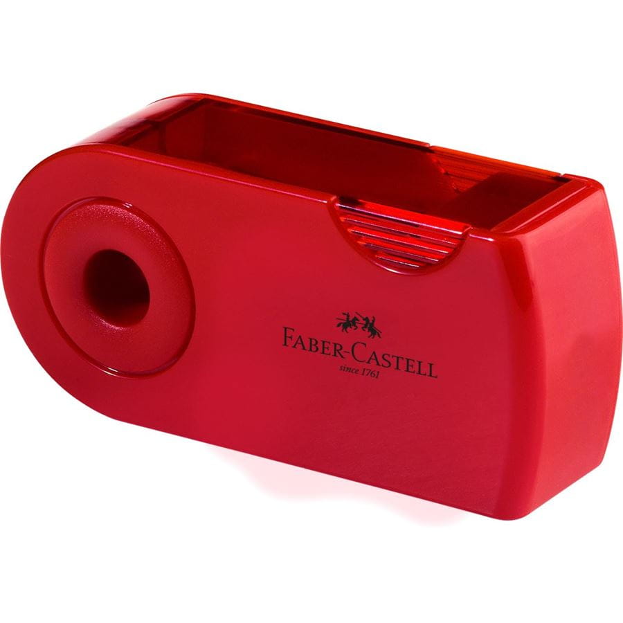 Faber-Castell - Afilalápices doble Sleeve, rojo o azul