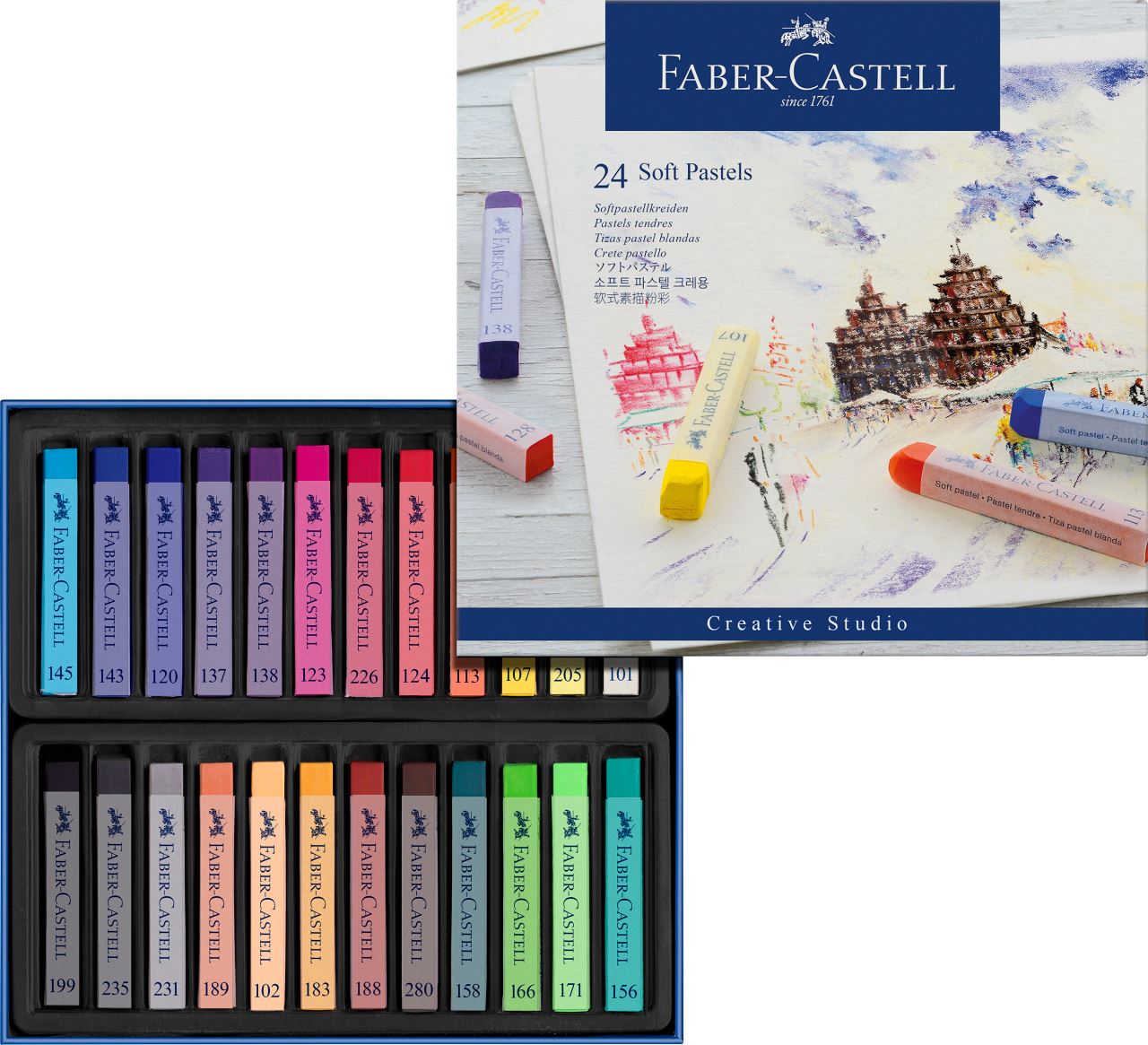 Faber-Castell - Estuche con 24 pasteles blandos