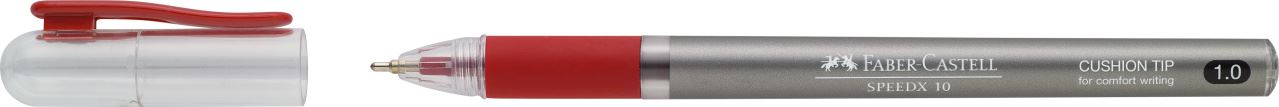 Faber-Castell - Bolígrafo Speedx, 1,0 mm, rojo