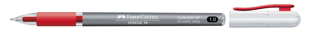 Faber-Castell - Bolígrafo Speedx, 1,0 mm, rojo
