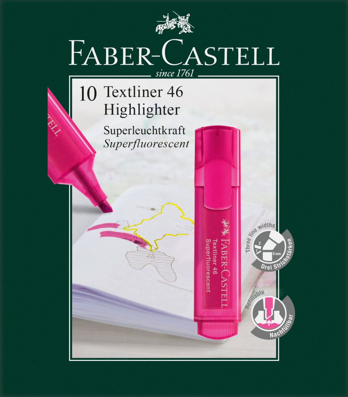 Faber-Castell - Marcador Textliner 46 superfluorescente, rosa