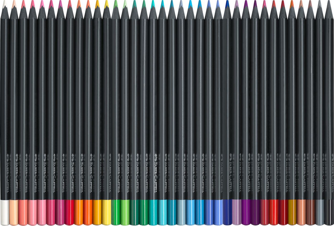 Faber-Castell - Estuche de cartón con 36 lápices de color Black Edition