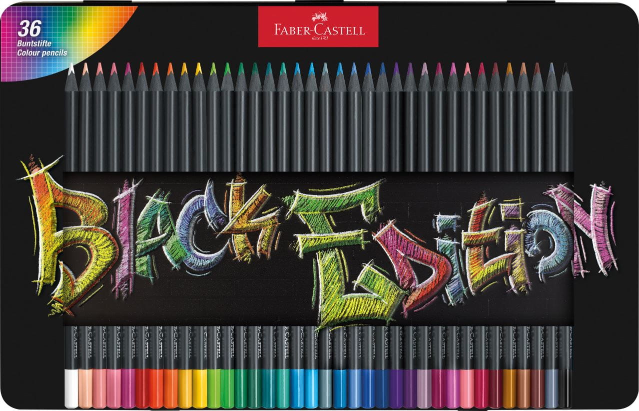 Faber-Castell - Estuche 36 lápices de color Black Editio