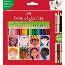 Faber-Castell - Lápiz de color triangular 24+3 tonos de piel